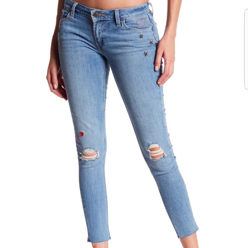{Levi's} 535 stars hearts super skinny crop jeans